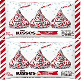 Hershey's Kisses キャンディケイン風味のホワイトチョコレートキャンディー付き、10オンスバッグ（2個パック） Hershey's Kisses with Candy Cane Flavored White Chocolate Candy, 10-Ounce Bag (Pack of 2)