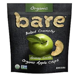 ベアオーガニックアップルチップス、グラニースミス、グルテンフリー + ベイクド、マルチサーブバッグ - 3オンス (6個) Bare Organic Apple Chips, Granny Smith, Gluten Free + Baked, Multi Serve Bag - 3 Oz (6 Count)
