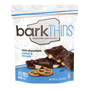 barkTHINS Dark Chocolate Pretzel and Sea Salt Snacking Chocolate Bags, 4.7 oz (6 Count)