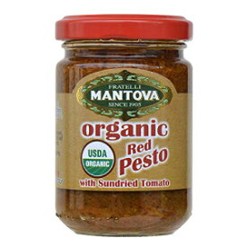 Mantova オーガニック レッド ペスト 4.6 オンス (4 個パック)、イタリアのレシピ、オーガニック ドライトマト Mantova Organic Red Pesto 4.6 Oz (Pack of 4), Italian recipe, organic sundried tomato
