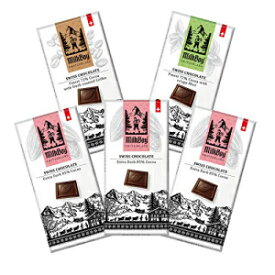 ミルクボーイ スイス ダークチョコレート バラエティパック - グルメダークチョコレートバー - 85% ダークチョコレート - スイス製 - すべて天然 - 持続可能な方法で栽培されたココア - グルテン GMO フリー - ビーガン - 3.5 オンス 5 パック Mi