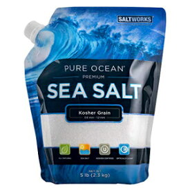SaltWorks ピュアオーシャンシーソルト、コーシャーグレイン、5ポンド SaltWorks Pure Ocean Sea Salt, Kosher Grain, 5 Pound