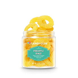 Candy Club、パイナップルリング、甘酸っぱいグミキャンディボックス、フルーツグミ - 6オンス Candy Club, Pineapple Rings, Sweet and Sour Gummy Candy Box, Fruit Gummies - 6 oz