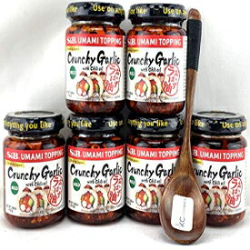 S&B ラー油 カリカリニンニク入り 3.9オンス 6個パック KCコマース木製スプーン無料付き S&B Chili Oil With Crunchhy Garlic 3.9oz Pack of 6 Bundle with FREE KC Commerce Wodden Spoon