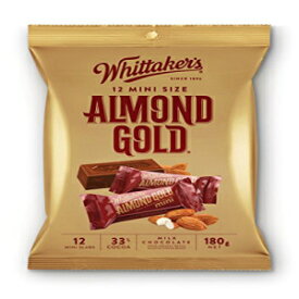 Whittaker's 12 ミニサイズ チョコレートスラブ 180g (ニュージーランド産) (アーモンドゴールド) Whittaker's 12 mini size chocolate slab 180g (Made in New Zealand) (Almond Gold)
