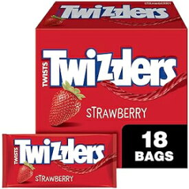 TWIZZLERS Twists Strawberry Flavored Licorice Style, Candy Packs, 2.5 oz (18 Count)