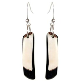 ブラックとアイボリーのハンドメイドのデュオタグアイヤリング FLORAMA Natural Jewelry Duo Tagua Earrings in Black and Ivory Handmade