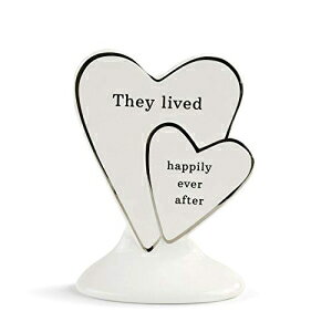Happily Ever After ̂zCg 7 x 5 Z~bNXg[EFA fR[V P[L gbp[ Happily Ever After Glossy White 7 x 5 Ceramic Stoneware Decorating Cake Topper
