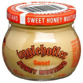 Inglehoffer マスタード、スイートハニー、4 オンス瓶 (12 個パック) Inglehoffer Mustard, Sweet Honey, 4-Ounce Jars (Pack of 12)