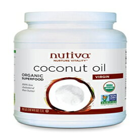 Nutiva オーガニック、低温圧搾、未精製、新鮮な非遺伝子組み換えの持続可能な栽培ココナッツからのバージン ココナッツ オイル、78 オンス Nutiva Organic, Cold-Pressed, Unrefined, Virgin Coconut Oil from Fresh, non-GMO, Sustainably Farmed Co