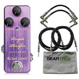 One Control Purple Plexifier ディストーション ペダル、Geartree クロスと 3 本のケーブル付き One Control Purple Plexifier Distortion Pedal w/Geartree Cloth and 3 Cables