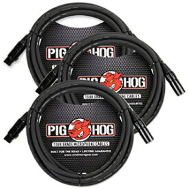 Pig Hog PHM10 8mm ツアーグレードマイクケーブル、XLR 10フィート - 3本パック Pig Hog PHM10 8mm Tour Grade Mic Cable, XLR 10ft - 3-pack