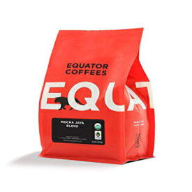 Equator Coffees & Teas モカ ジャワ ブレンド、ロースト、全粒コーヒー、フェアトレード & オーガニック、12 オンス袋 Equator Coffees & Teas Mocha Java Blend, Roasted, Whole Bean Coffee, Fair Trade & Organic, 12 Ounce bag