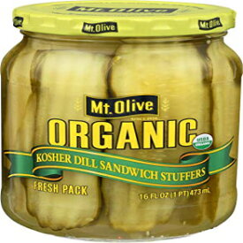 Mount Olive, オーガニックディルサンドイッチスタッファー、16 液量オンス Mount Olive, Organic Dill Sandwich Stuffers, 16 Fl Oz