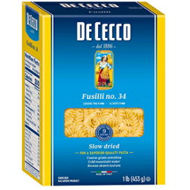 De Cecco Semolinaパスタ、フジッリNo.34、1ポンド（6パック） De Cecco Semolina Pasta, Fusilli No.34, 1 Pound (Pack of 6)