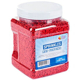 レッド スプリンクルズ - レッド スプリンクルズ バルク 再密封可能な容器入り - レッド スプリンクルズ ジミーズ - バルク キャンディ - 1.6 ポンド Red Sprinkles - Red Sprinkles Bulk in Resealable Container - Red Sprinkles Jimmies -