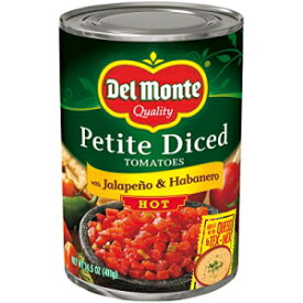Del Monte プチ缶詰ホットダイストマト、ハラペーニョとハバネロ入り、14.5 オンス (12 個パック) Del Monte Petite Canned Hot Diced Tomatoes with Jalapeno and Habanero, 14.5 Ounce (Pack of 12)