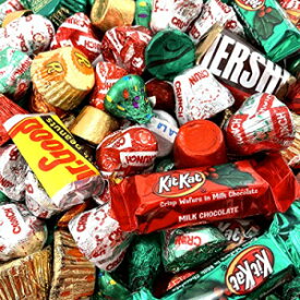 クリスマス チョコレート キャンディ バラエティ パック HERSHEY'S ミニチュア、REESE'S カップ、キットカット バー、KISSES キャラメル、ROLO、ネスレ クランチ ジングル (3 ポンド袋) Christmas Chocolate Candy Variety Pack HERSHEY'S Miniatur