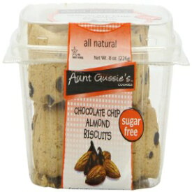 Aunt Gussie のシュガーフリー チョコレートチップ アーモンド ビスケット、8 オンス タブ (4 個パック) Aunt Gussie's Sugar Free Chocolate Chip Almond Biscuit, 8-Ounce Tubs (Pack of 4)
