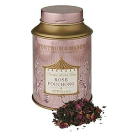 フォートナム アンド メイソン ブリティッシュ ティー、ローズ ポーチング 125g ルース ティー、ギフト缶入り (1 パック)。 Fortnum and Mason British Tea, Rose Pouchong 125g Loose Tea in a Gift Tin Caddy (1 Pack).