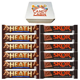 Heath & Skor ミルク チョコレート バター トフィー キャンディ バー コンボ、1.4 オンス (12 個パック) 各 6 個 By CANDY CABIN Heath & Skor Milk Chocolate Butter Toffee Candy Bar Combo, 1.4 Oz (Pack of 12) 6 of each B