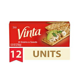 ヴィンタ クラッカー、オリジナル - 8 つの穀物と種子のおいしい大胆な味 - 人工香料不使用、コレステロール不使用、ピーナッツフリー - プレーンでもトッピングでもおいしい、8.8 オンス。(12個入り) Vinta Crackers, Original – Delicious Bold Taste