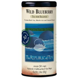 The Republic of Tea ワイルド ブルーベリー ティー、2.8 オンス缶 | 50 ティーバッグ、グルメ紅茶 | カフェイン入り The Republic of Tea Wild Blueberry Tea, 2.8 oz Tin | 50 Tea Bags, Gourmet Black Tea | Caffeinated