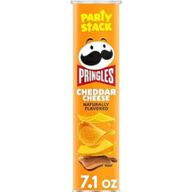 プリングルズ ポテトクリスプチップス、ランチスナック、外出先スナック、パーティースタック、チェダーチーズ、7.1オンス缶 (1缶) Pringles Potato Crisps Chips, Lunch Snacks, On-The-Go Snacks, Party Stack, Cheddar Cheese, 7.1oz Can (1 Ca