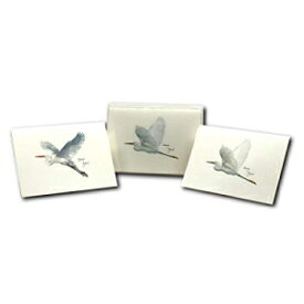 Earth Sky + Water - Egret アソートメント ノートカードセット - 封筒付きブランクカード 8 枚 (2 スタイル各 4 枚) Earth Sky + Water - Egret Assortment Assortment Notecard Set - 8 Blank Cards with Envelopes (4 each of 2 s