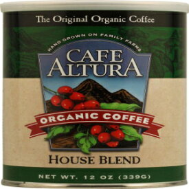 Cafe Altura オーガニックコーヒー、ハウスブレンド、挽いたコーヒー、12オンス缶（6個パック） Cafe Altura Organic Coffee, House Blend, Ground Coffee, 12 Ounce Can (Pack Of 6)