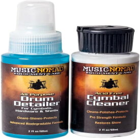 MusicNomad MN117 Cymbal Cleaner & Drum Detailer Pack, 2 oz