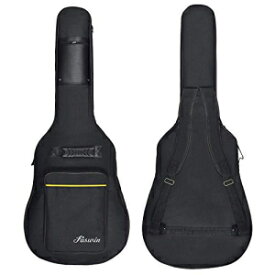 Faswin 41 インチ ギター バッグ デュアル調節可能なショルダー ストラップ アコースティック ギター ギグ バッグ - ブラック Faswin 41 Inch Guitar Bag Dual Adjustable Shoulder Strap Acoustic Guitar Gig Bag - Black