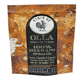 Etnia 52 – Café de Olla、100%メキシコ産挽きコーヒー、250グラムまたは8.8オンス、コーシャ認定(KMD)、メキシコ製、無料の電子書籍レシピ付き Etnia 52 – Café de Olla, 100% Mexican Ground Coffee, 250 grams or 8.8 oz, Kosher Certif