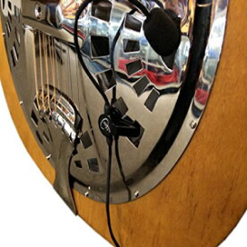 マイヤーズピックアップによる柔軟なマイクログースネックを備えたフェザードブロラウンドネックリゾネーターギターピックアップ The Feather Dobro Round Neck Resonator Guitar Pickup with Flexible Micro-Gooseneck by Myers Pickups