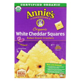 アニーズ オーガニック ホワイト チェダー スクエア ベイクド スナック クラッカー 7.5 オンス (3個入り) Annie's Organic White Cheddar Squares Baked Snack Crackers 7.5 oz. (Pack of 3)