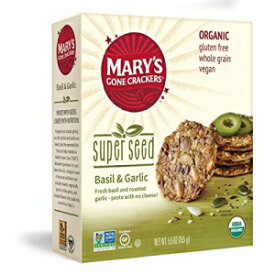 Mary's Gone クラッカー、スーパーシード バジル & ガーリック、5.5 オンス Mary's Gone Crackers, Super Seed Basil & Garlic, 5.5 Ounce