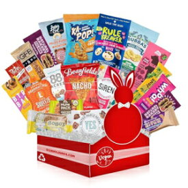 Vegan Snacks Gift Basket for Adults Healthy Food Treats Variety Pack with Cookies, Protein Bars, Candy, Crispy Chips, Vegan Jerky, Fruit and Nut Blends Ideal Vegan Snack Box Gift for Women & Men
