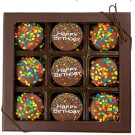 Chocolate Works ハッピーバースデー チョコレートで覆われたオレオクッキー、9個入りギフトボックス Chocolate Works Happy Birthday Chocolate Covered OREO Cookies, 9-Piece Gift Box