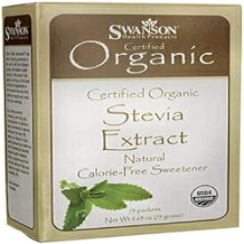 1、Swanson ステビアエキス - 認定オーガニックカロリーフリー甘味料 75 パケット 1, Swanson Stevia Extract - Certified Organic Calorie-Free Sweetener 75 Packets