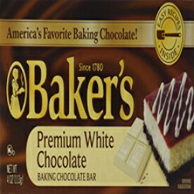 Baker's, プレミアム ホワイト チョコレート ベーキング バー、4オンス バー (4 個パック) Baker's, Premium White Chocolate Baking Bar, 4oz Bar (Pack of 4)