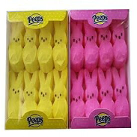 Marshmallow Peeps Pink and Yellow Easter Bunnies 8 ct (Pack of 2)