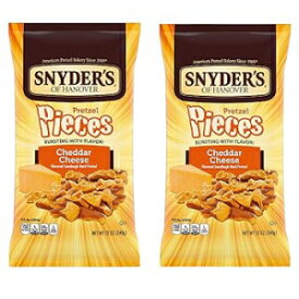 12 Ounce (Pack of 2), Cheddar-Cheese, Snyder's of Hanover Cheddar Cheese Pretzel Pieces, 12 Ounce (2 Bags)