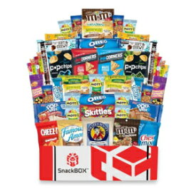 SnackBOX Snacks BOX Care Package (50 Count) Easter Basket College Variety Pack Candy Treats Gift Baskets Guys Girls Adults Kids Grandkids Men Women Food Sampler Student Birthday Cookies Chips Finals Snack Packs Office