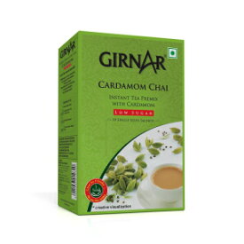 Chai,Cardamom, Girnar Instant Chai/Tea Premix With Cardamom Unsweetened, 10 Sachet Pack