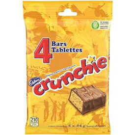 1.55 Ounce (Pack of 4), Chocolate, Cadbury Crunchie Chocolate Candy Bars, 4 Count, Imported from Canada
