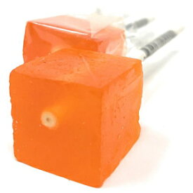 ハード キャンディ キューブ ロリポップ 吸盤: Espeez の個別包装フレーバー吸盤パック - オールドファッション スクエア パーティー ポップ バルク - オレンジ、24 個 Hard Candy Cube Lollipop Suckers: Individually Wrapped Flavored Sucker