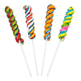 レインボー ツイスティ ポップス - 16 個 - ロリポップ パーティーの記念品 Rainbow Twisty Pops - 16 Pieces - Lollipop Party Favors