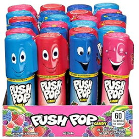 Push Pop 24 Count Individually Wrapped Lollipops - Variety Candy Party Pack - Bulk Lollipop Suckers in Assorted Fruity Flavors - Valentine’s Day Candy For Kids Candy Gifts and Party Favors