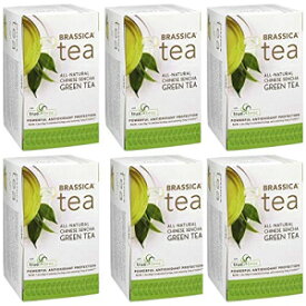 Brassica Tea 煎茶緑茶、トゥルーブロック入り、16 ティーバッグ (6 パック) Brassica Tea Sencha Green Tea with truebroc, 16 Tea Bags (6 Pack)
