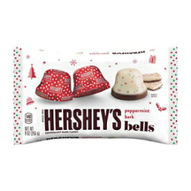 HERSHEY'S ホリデー ペパーミント バーク ベル ダーク チョコレート キャンディ、9 オンス HERSHEY'S Holiday Peppermint Bark Bells Dark Chocolate Candy, 9 Oz